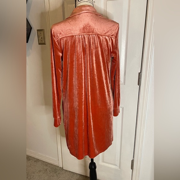 Velvet Button-Up Dress in Rust in size Medium excellent condition - Picture 3 of 9